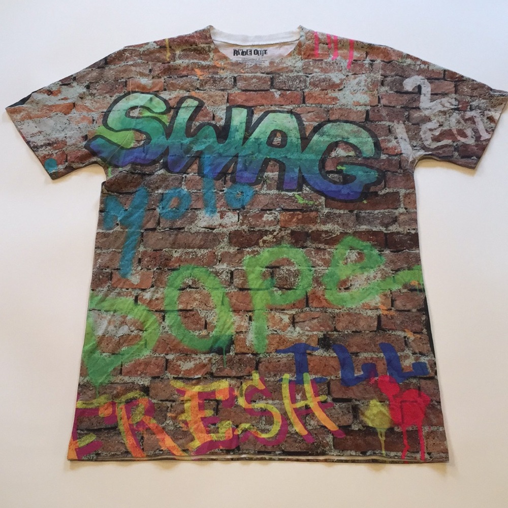 (Bundle 3for$12) All Over Print Ryde Out Brand Tee